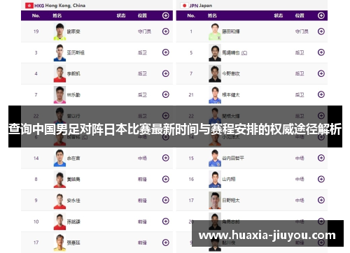 查询中国男足对阵日本比赛最新时间与赛程安排的权威途径解析 查询中国男足对阵日本比赛最新时间与赛程安排的权威途径解析